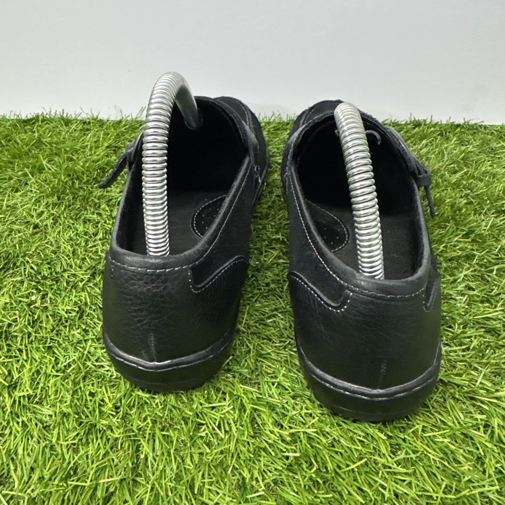 Born b.o. c Womens Erna Loafers Size 7.5 Black Suede Slip On Flat Shoes Buckles - Picture 5 of 7